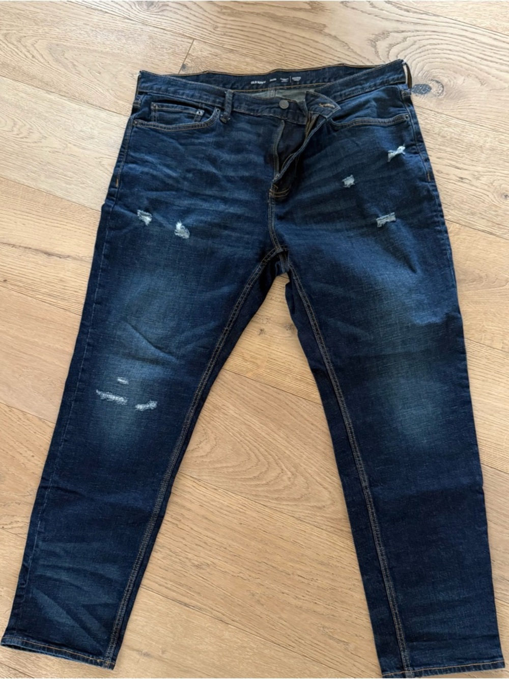 Old Navy Dark Blue Distressed Jeans Size 38x 30